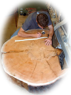 LTRR Research Assistant Devin Petry dates a large cross-section from the Rincon Mountains