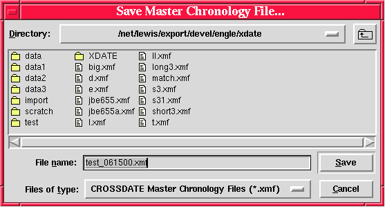 Fig. 3.1.4 - Step 4: Saving the Master Chronology File