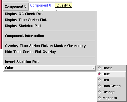 Figure 4.3.2- Sample Component Panel Control Menu Functions 